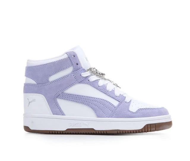 Puma High-Top Sneakers Lavender and White