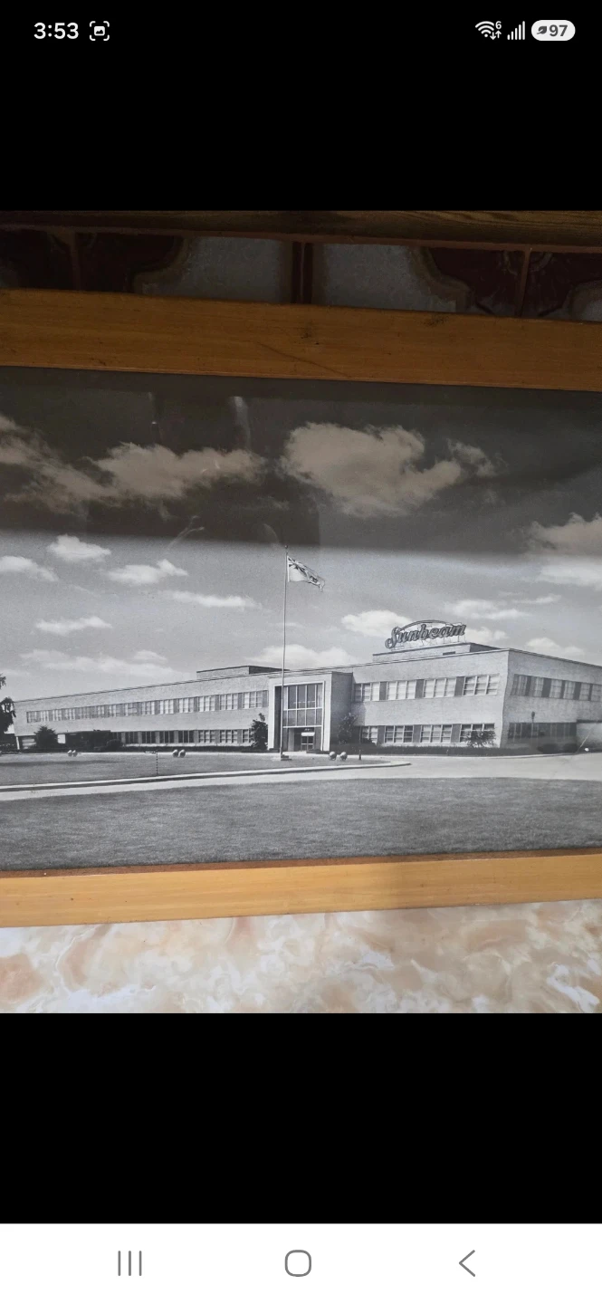 Vintage Sunbeam Factory Framed Photo - photo 2