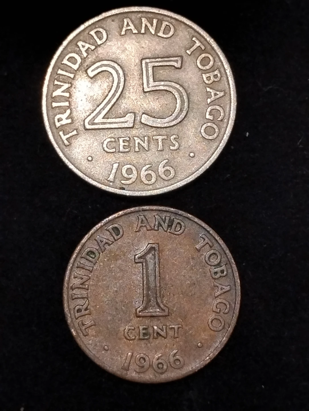 Two 1966 Trinidad and Tobago Coins - photo 2