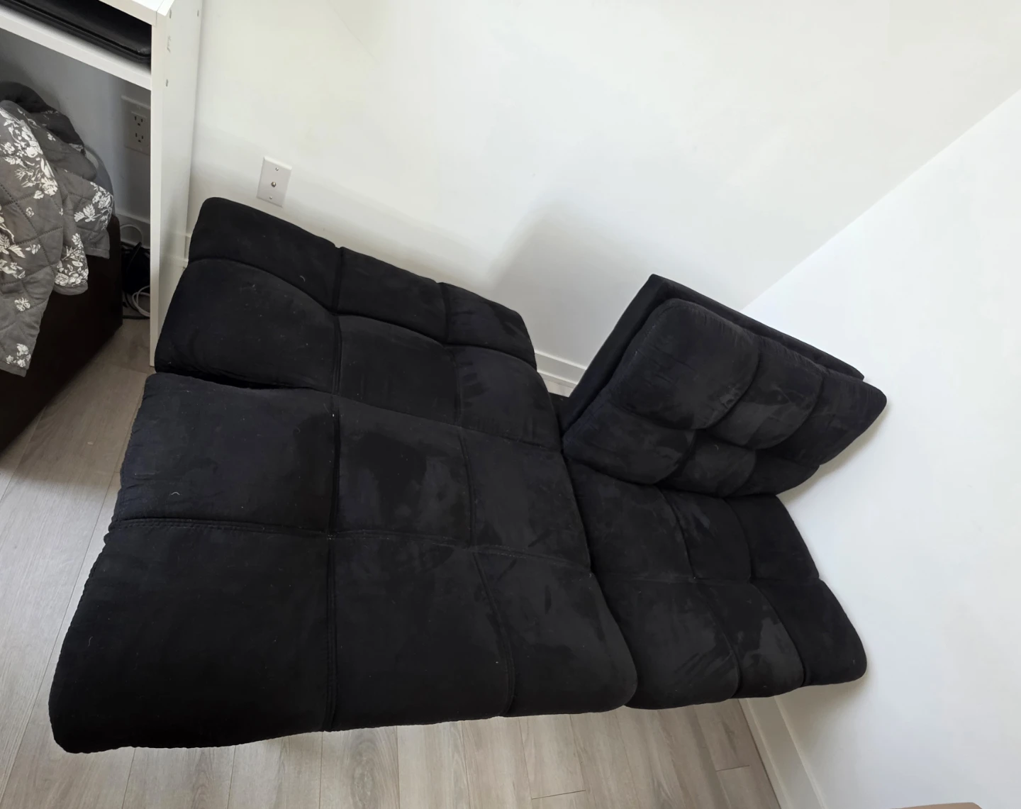 Black Convertible Futon Sofa Bed - photo 5