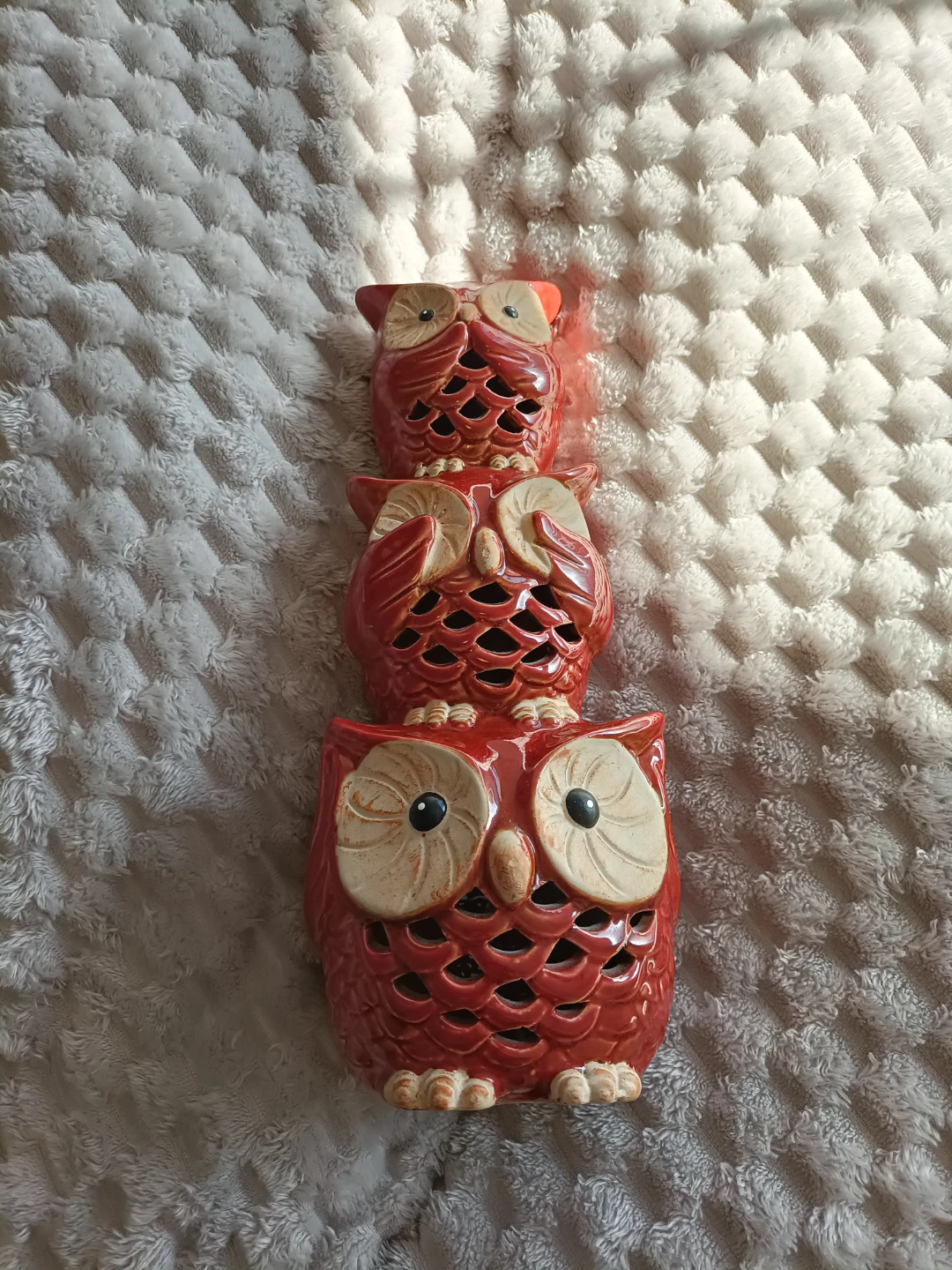 Three Tiered Owl Decorative Figurine