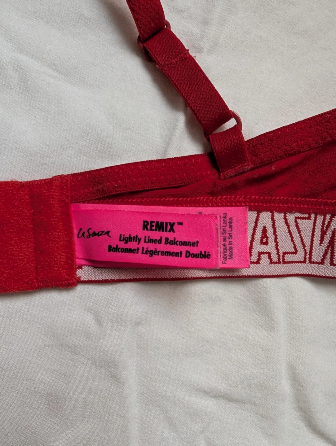 La Senza Remix Lightly Lined Cotton Balconnet Bra 34C red - photo 3