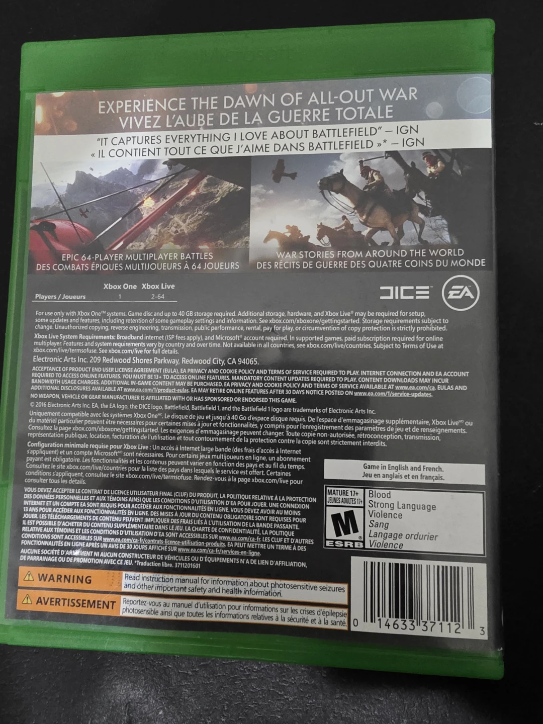 Battlefield 1 for Xbox One - photo 3
