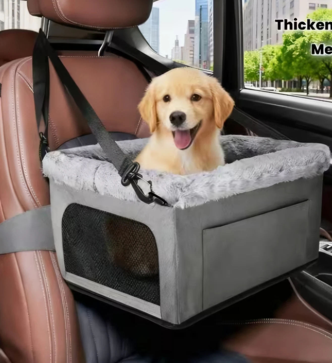 Grey Pet Car Booster Seat