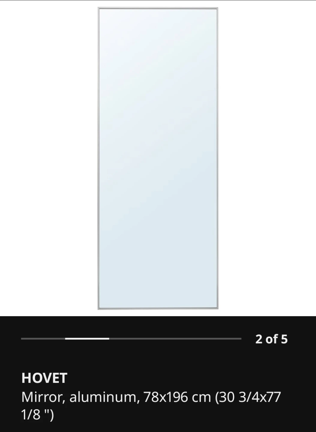 ikea hovet full length mirror aluminum