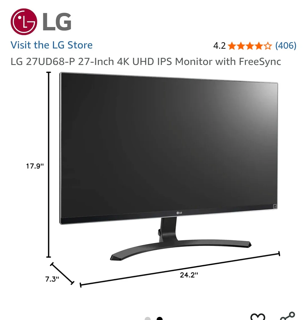 LG 27-inch 4K UHD Monitor with VIVO Stand - photo 2