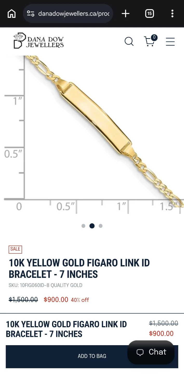 10K Yellow Gold Figaro Link ID Bracelet - photo 2