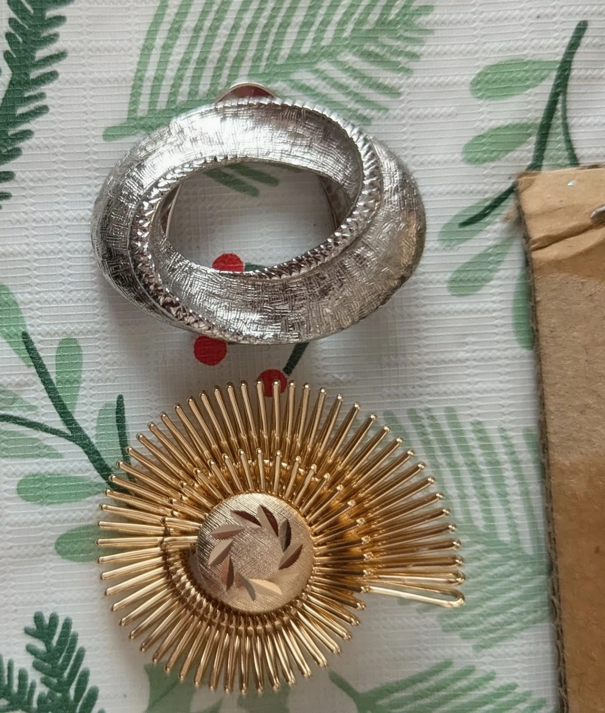 Two Vintage Metal Fur Clips