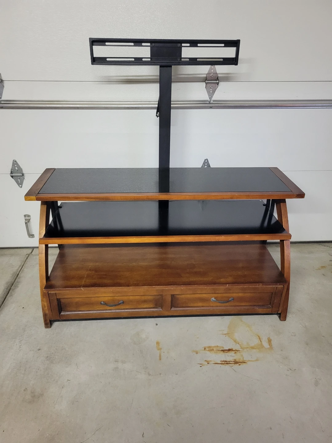 Wooden TV Stand with Integrated Mount