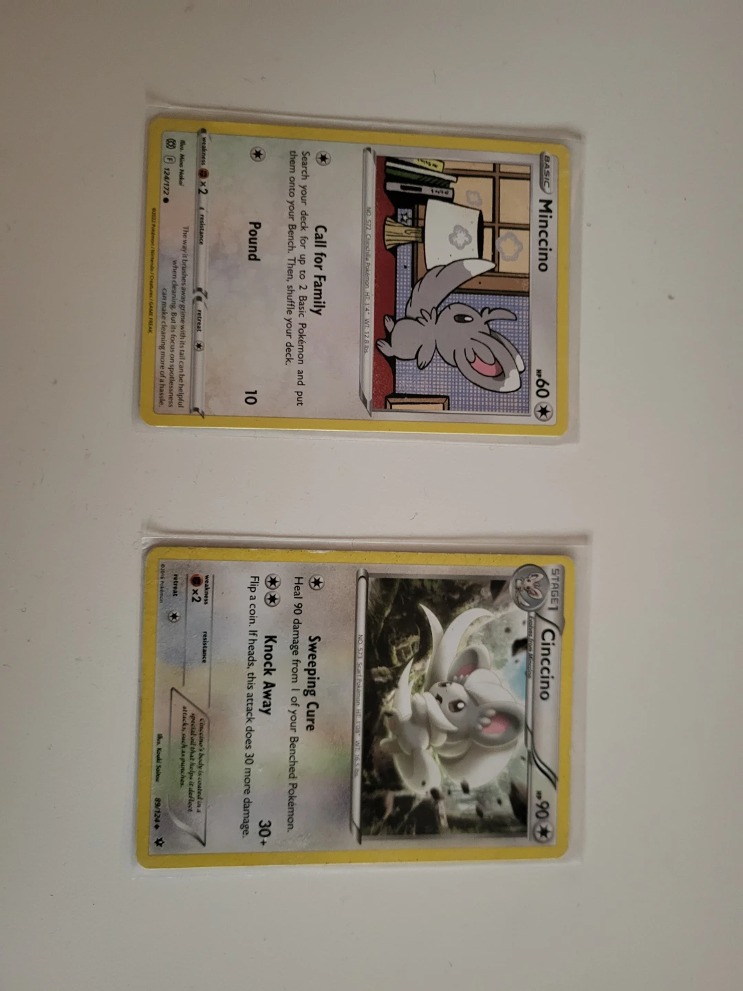Minccino and Cinccino Pokemon Trading Cards