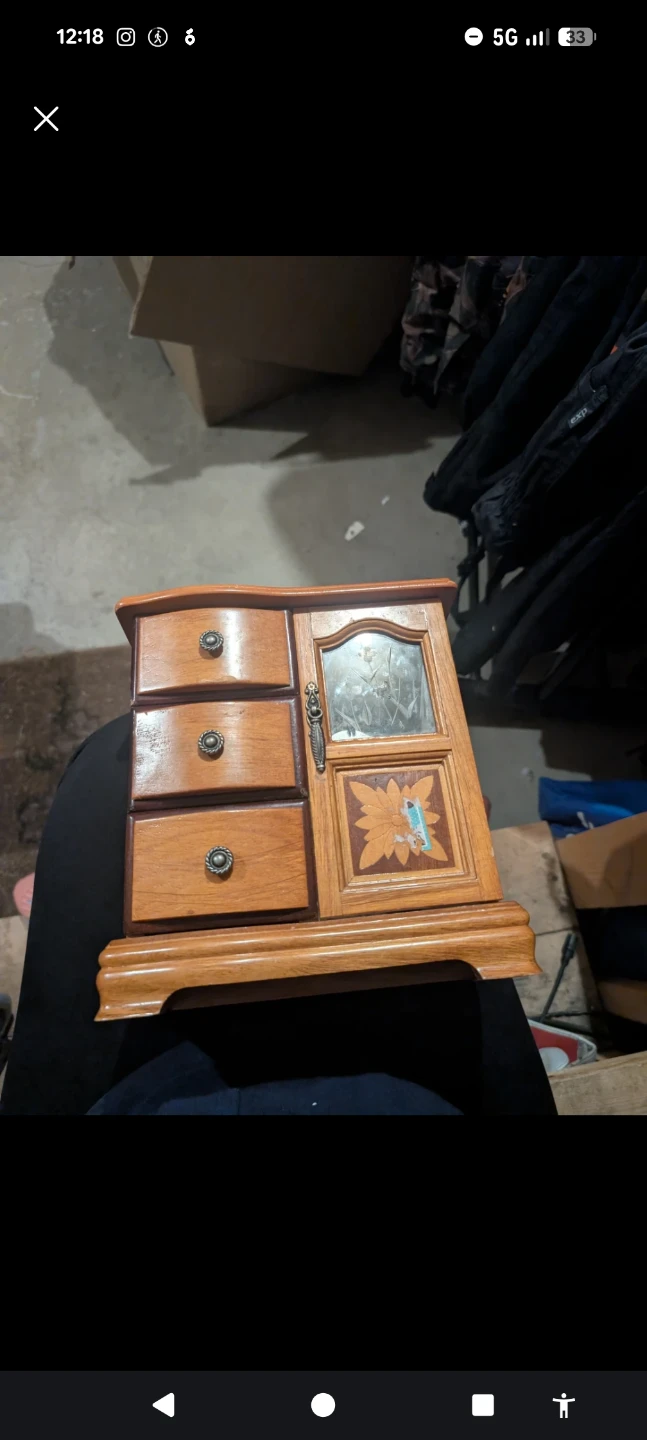 Wooden Jewellery Box with Drawers