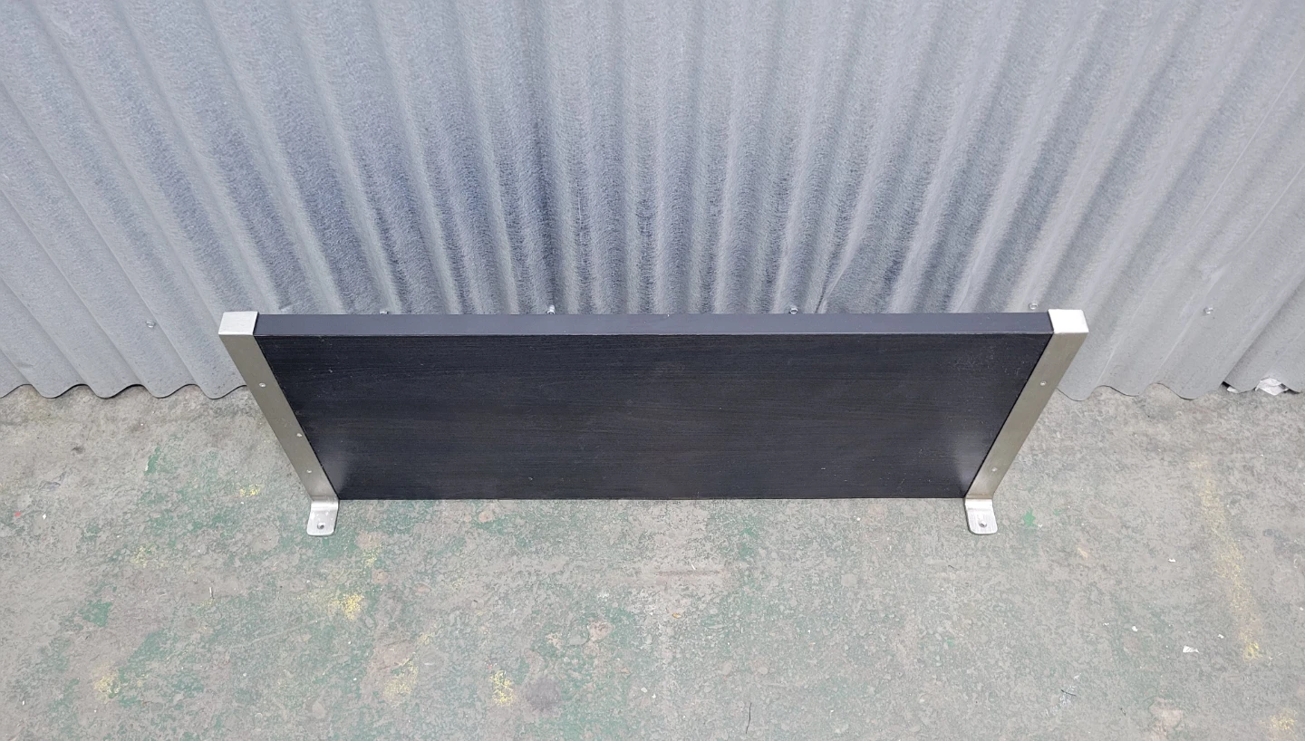 Black Wooden Wall Shelf with Metal Brackets - photo 2