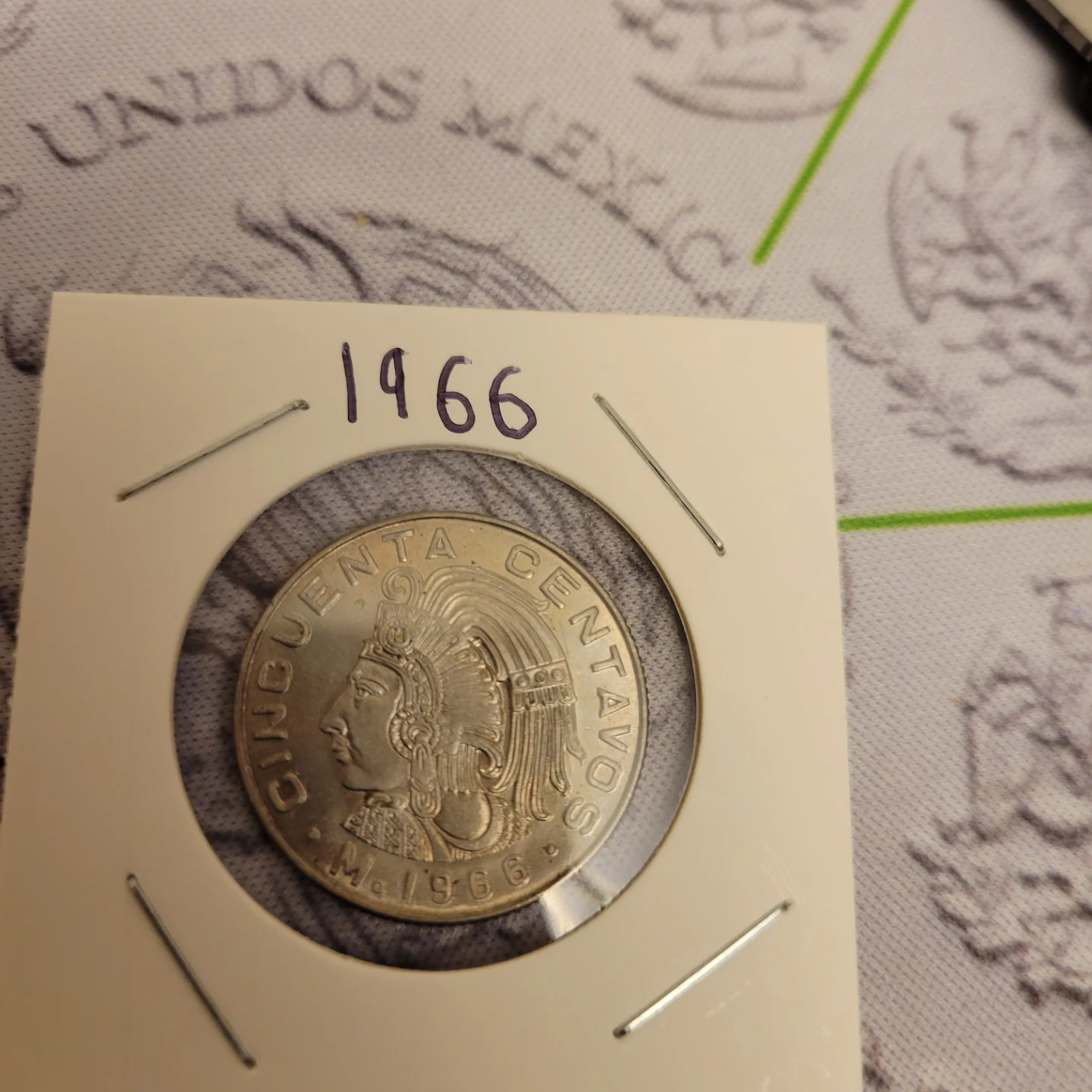 Set of Four 1966 Mexican 50 Centavos Coins - photo 4