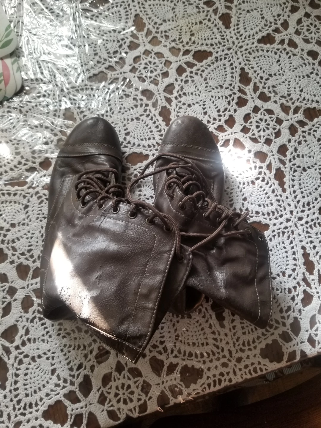 Brash Light Brown Lace-Up Boots Size 11 - photo 3