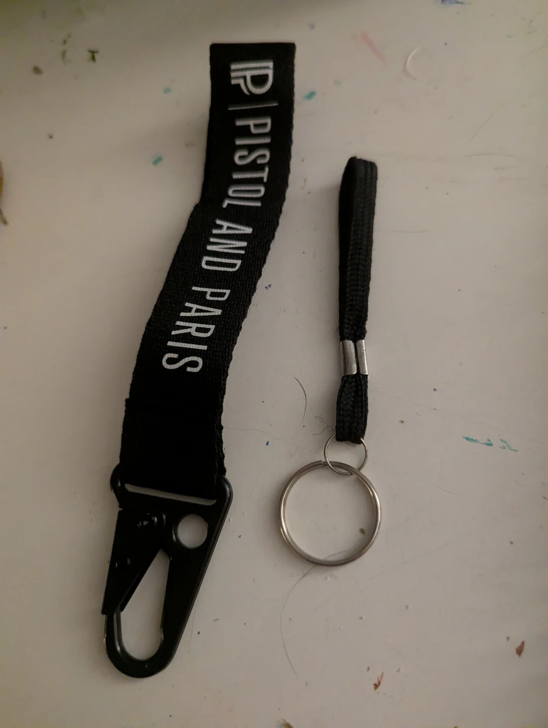 Pistol and Paris Keychains
