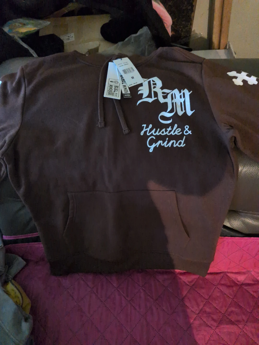 Rebel Minds Hustle & Grind Hoodie Brown - photo 2