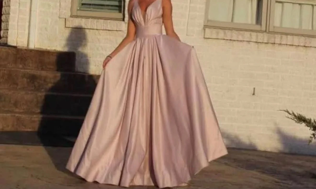 Blush Pink Floor-Length Formal Gown