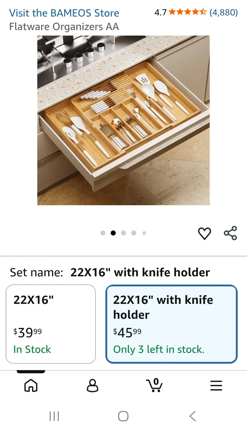 BAMEOS Bamboo Drawer Organizer - photo 3