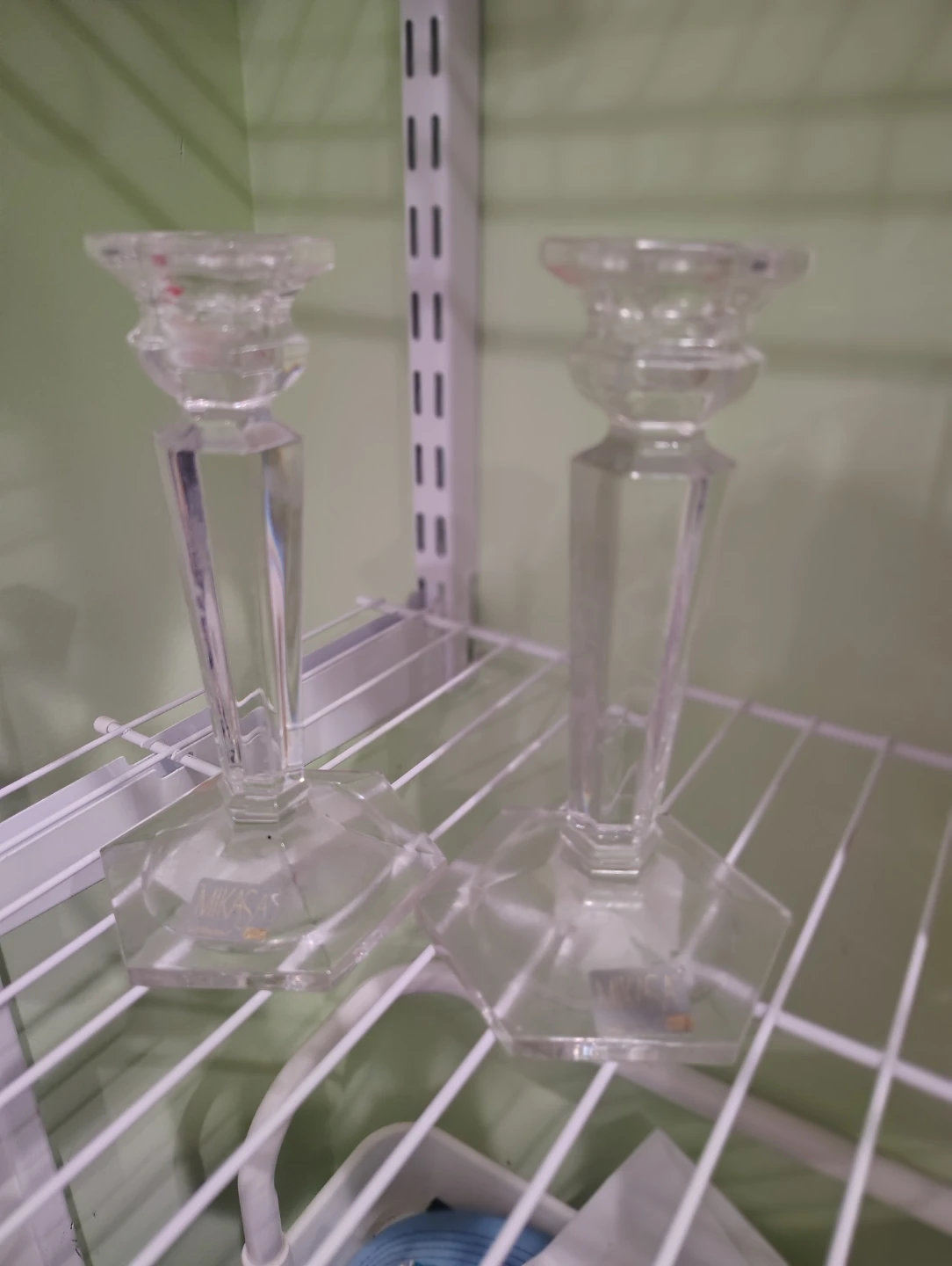 Pair of Mikasa Crystal Candlestick Holders