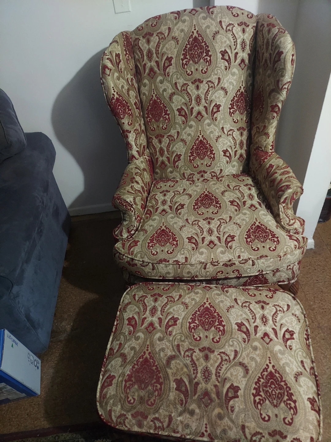 Wingback Chair and Ottoman Set