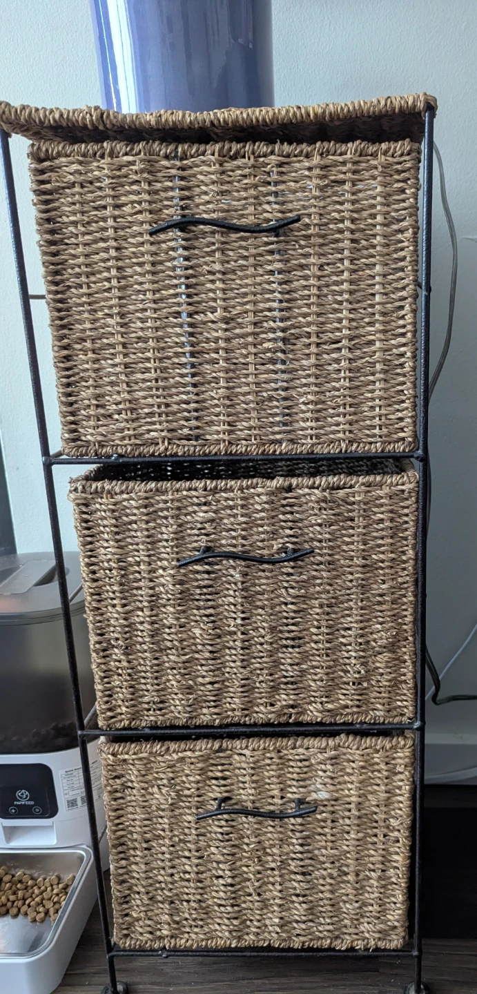 Three-Drawer Woven Storage Unit