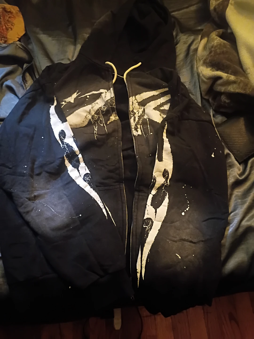 Hellstar xl Black Full Zip Hoodie Graphic Print nfc verified