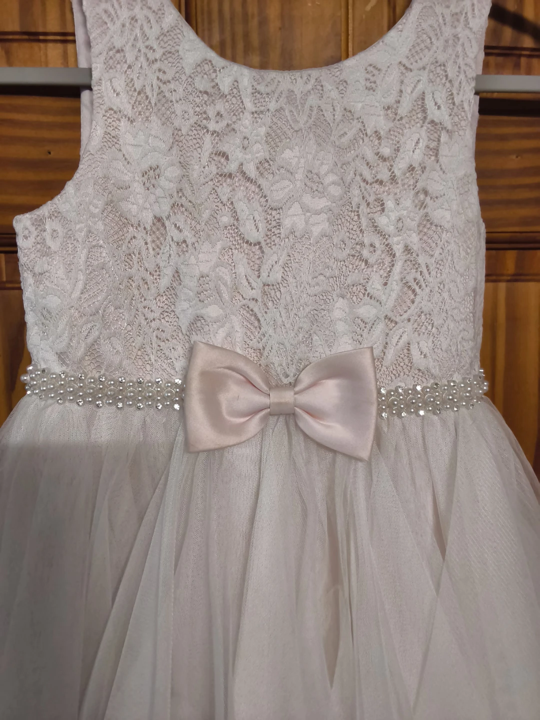 Girls' White Lace and Tulle Dress - photo 2