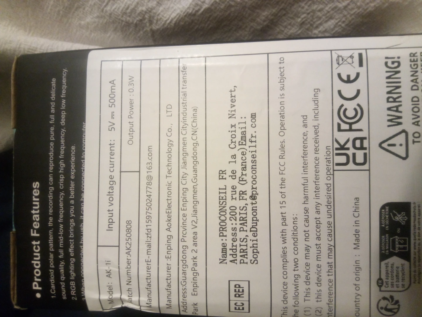 AOKEO Gaming Microphone AK-1i - photo 3
