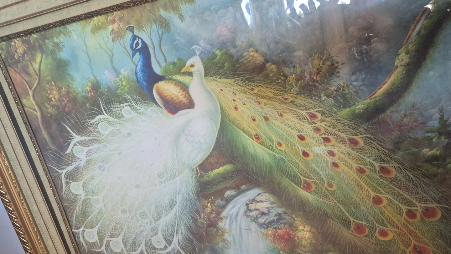 Large Framed Peacock Wall Art - photo 2