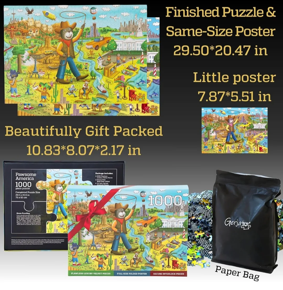 Pawsome America 1000 Piece Puzzle thumbnail
