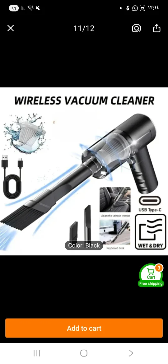 Cordless Handheld Car Vacuum Cleaner, Portable thumbnail