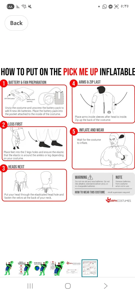 Morph Costumes Alien Inflatable Costume