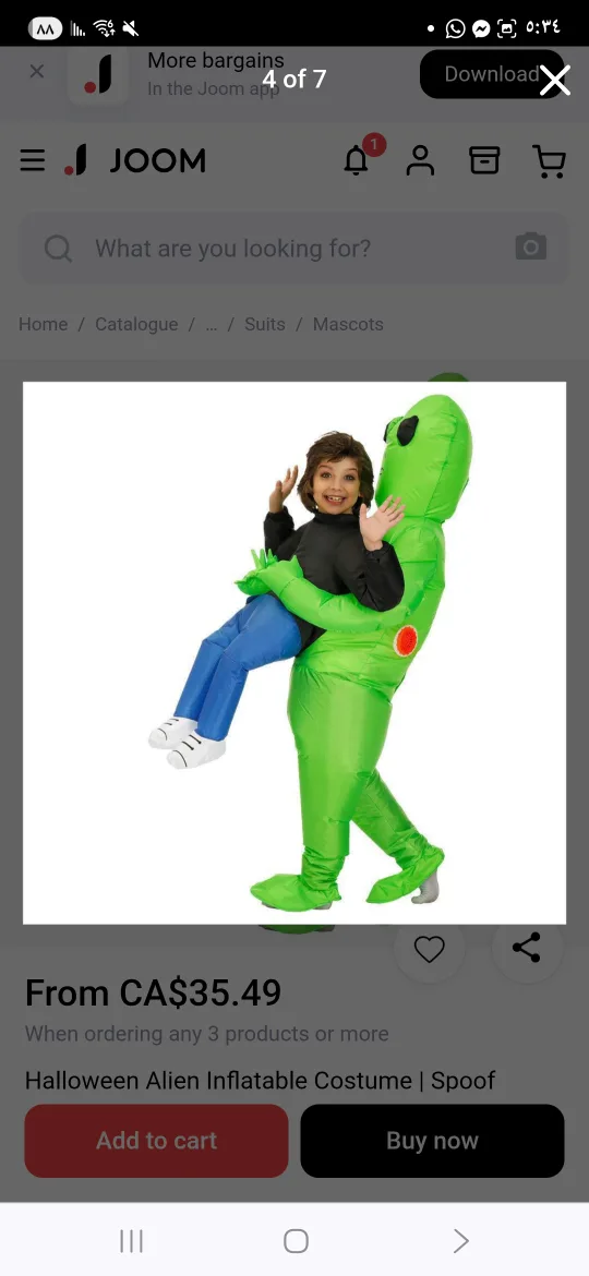 Morph Costumes Alien Inflatable Costume image indicator(3)
