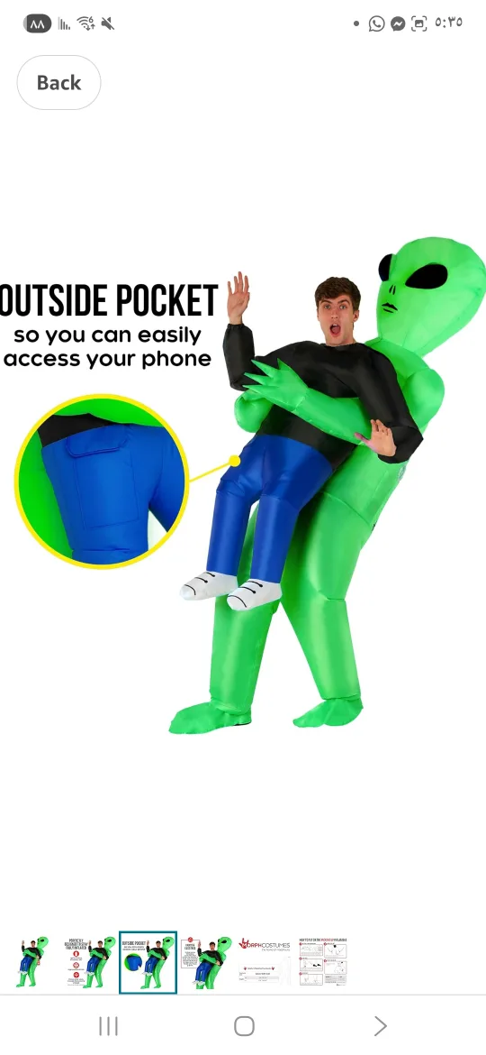 Morph Costumes Alien Inflatable Costume image indicator(5)