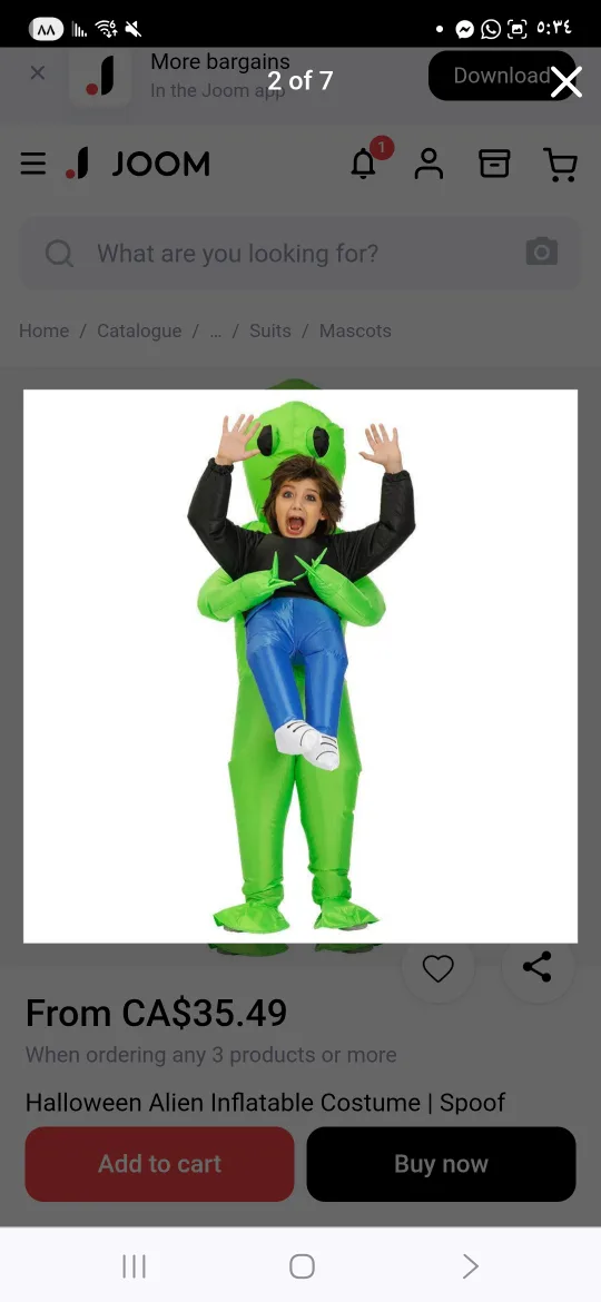 Morph Costumes Alien Inflatable Costume image indicator(6)
