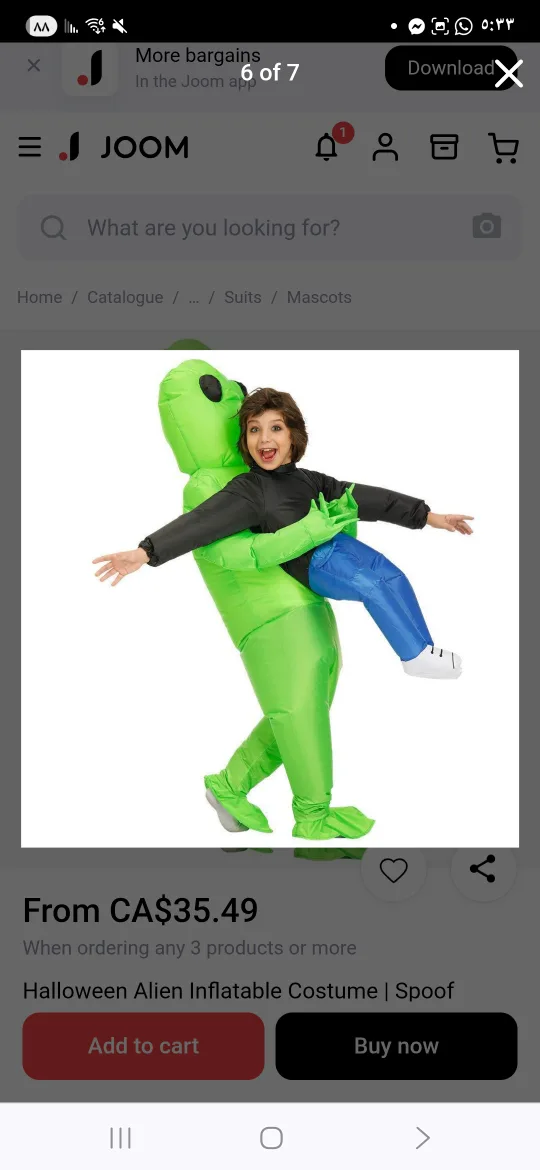 Morph Costumes Alien Inflatable Costume image indicator(7)