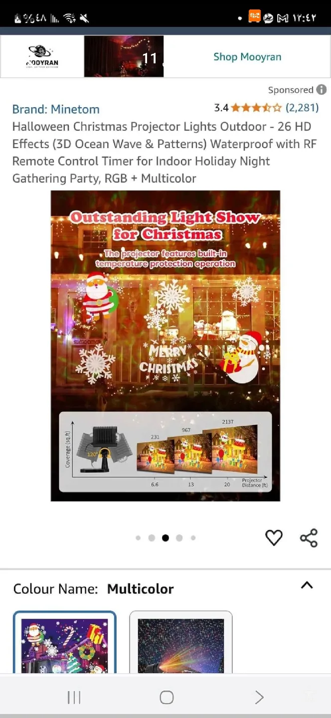 Minetom Halloween Christmas Projector Lights Outdoor image indicator(8)