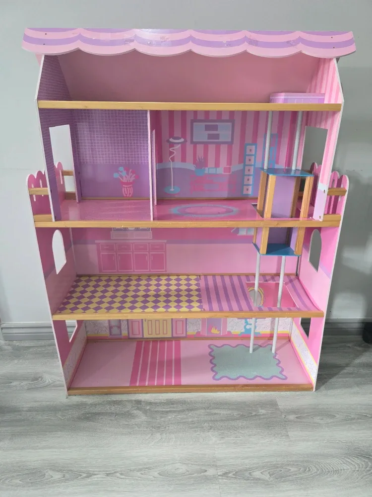 Pink Wooden Dollhouse image indicator(3)