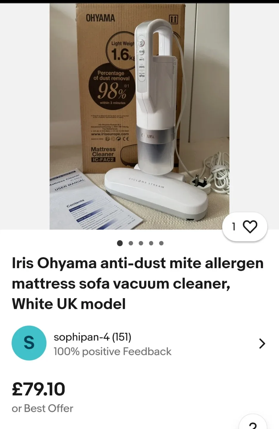 Small vacuum cleaner for mattresses image indicator(6)