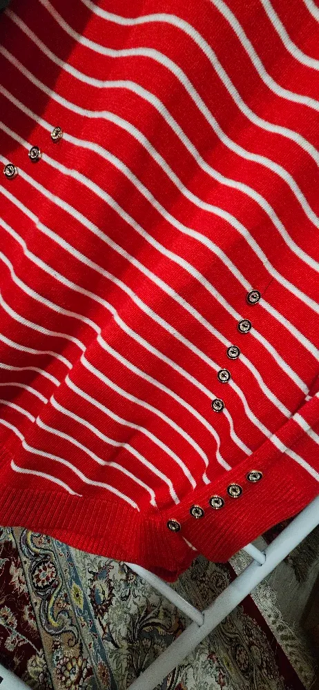 Crochet Knit Sweater with Floral Applique image indicator(6)