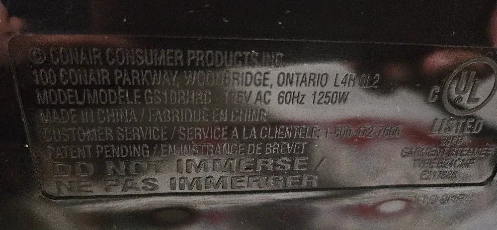 Conair Garment Steamer image indicator(7)