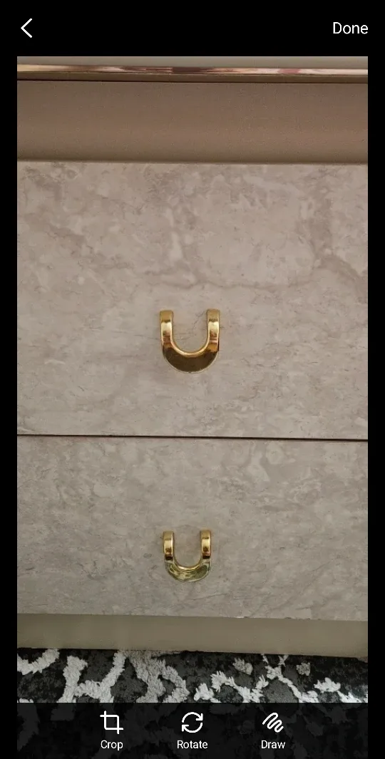 Marble-look Nightstand with Gold Handles image indicator(2)