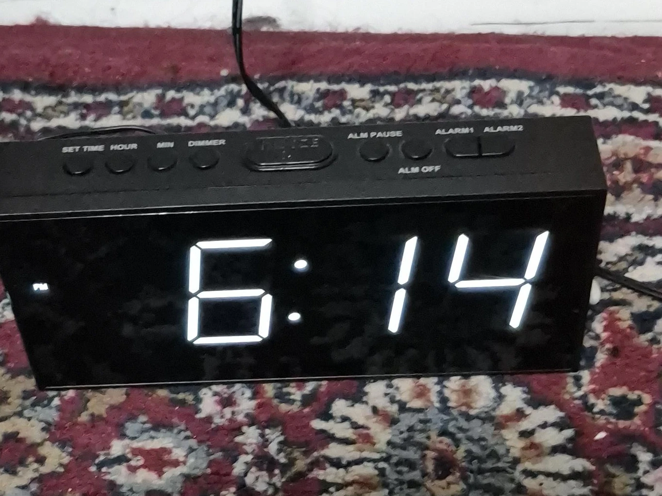 Digital Alarm Clock with Power Cord
