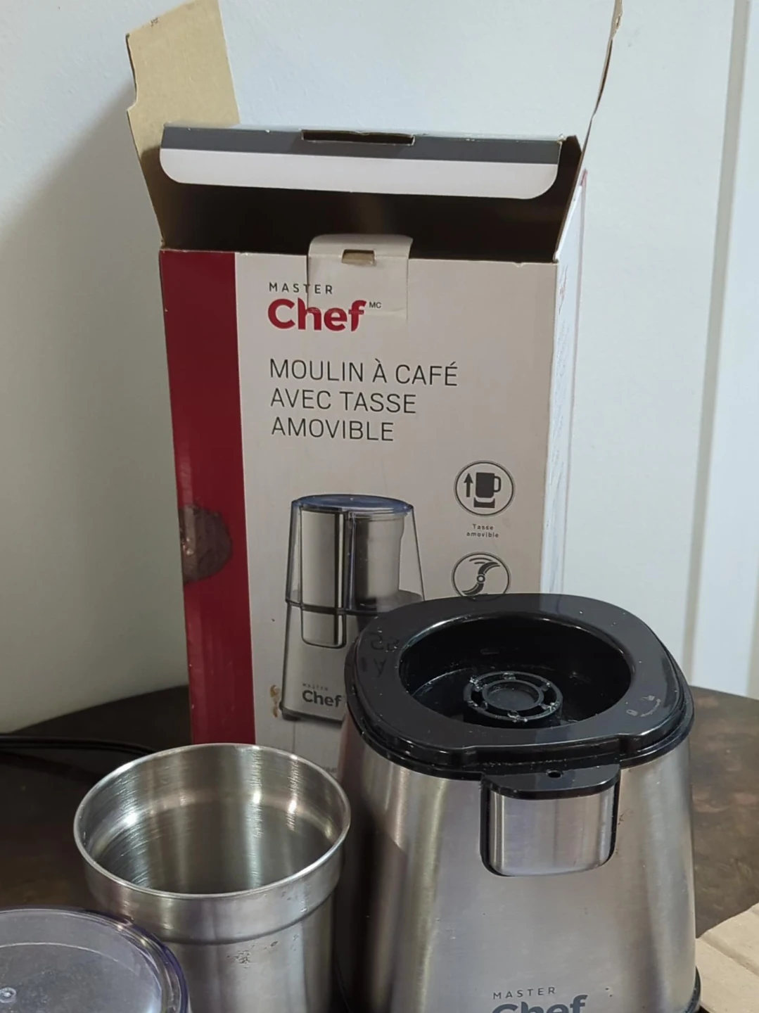 Master Chef Electric Coffee Grinder with Removable Cup