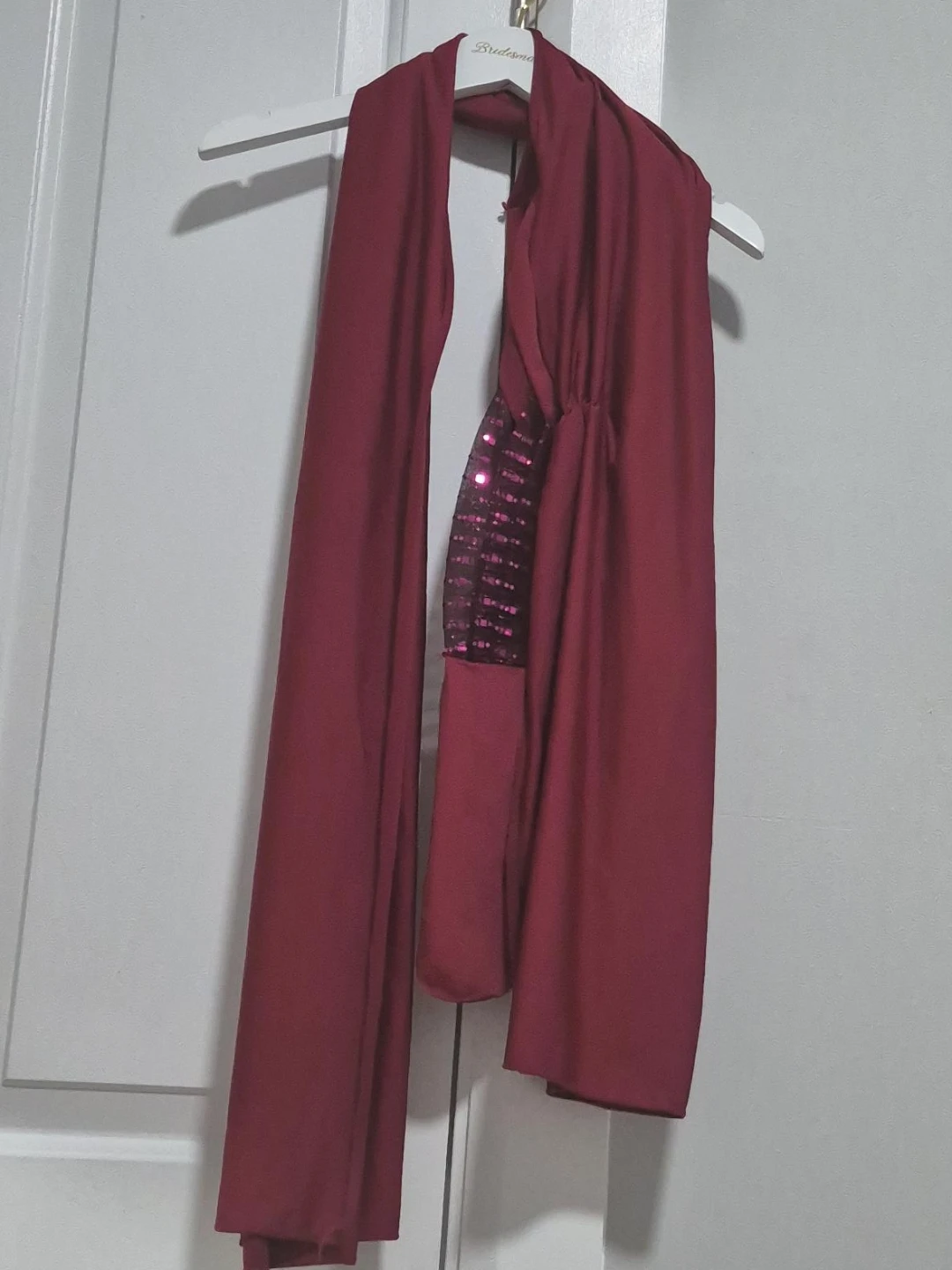 Burgundy hajjb with Sequins