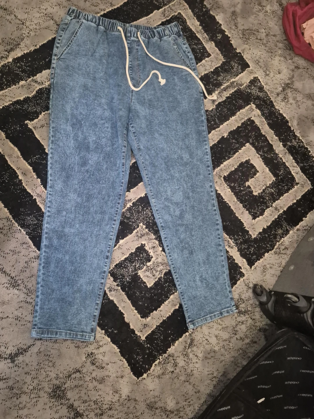 Acid Wash Denim Joggers