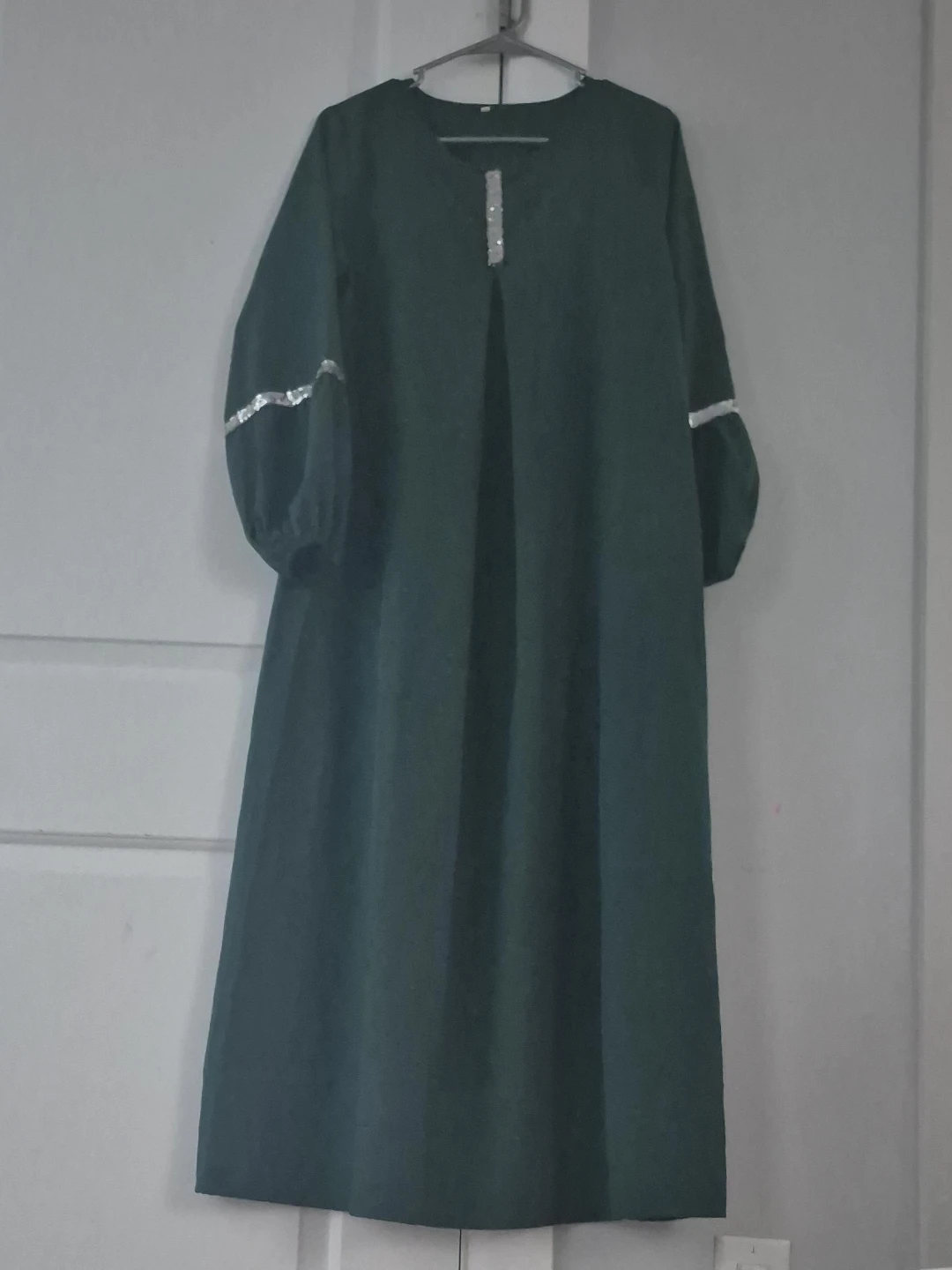 Dark Green Dress with Silver Accents
