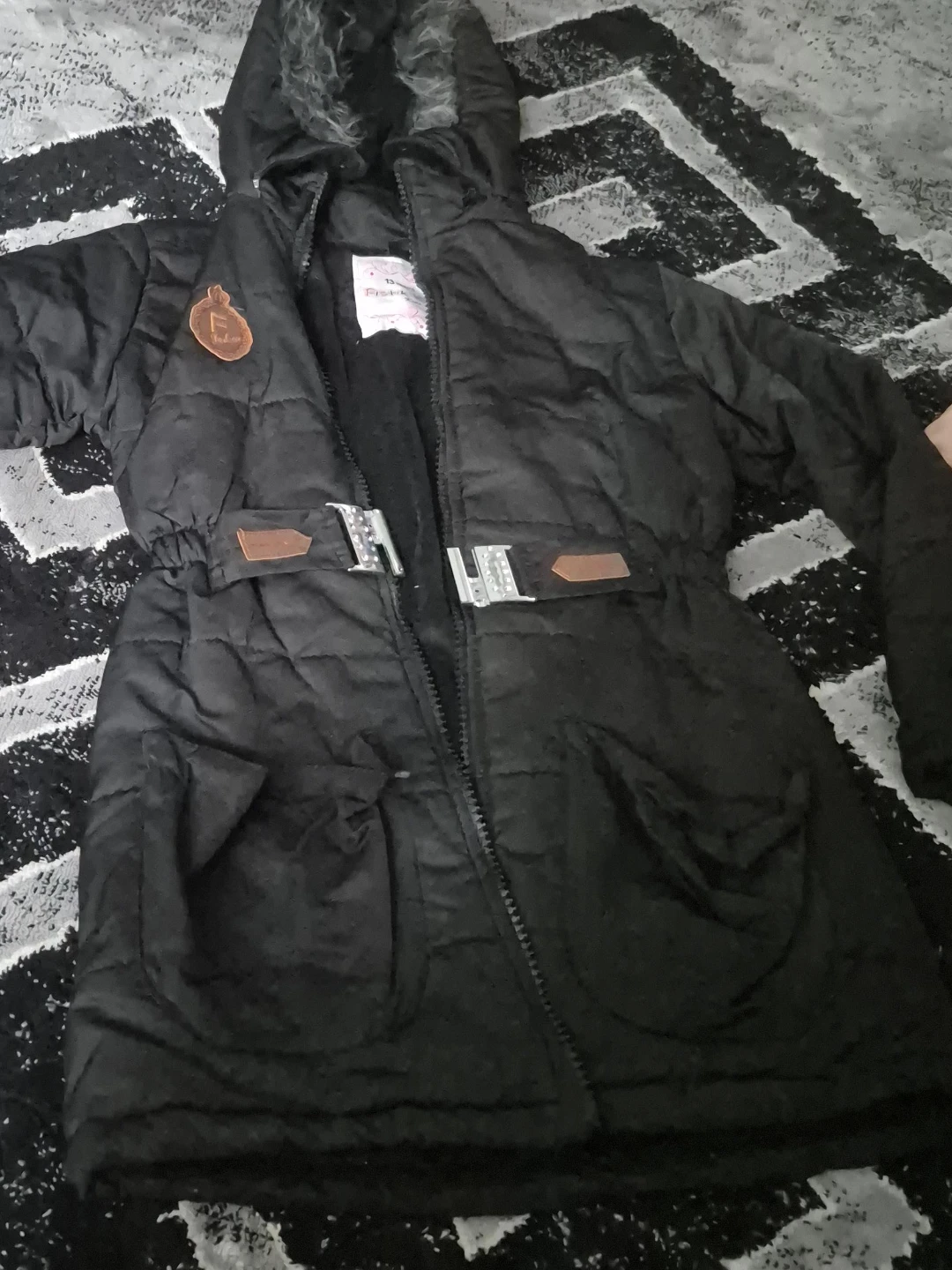 Kids Black Puffer Winter Jacket