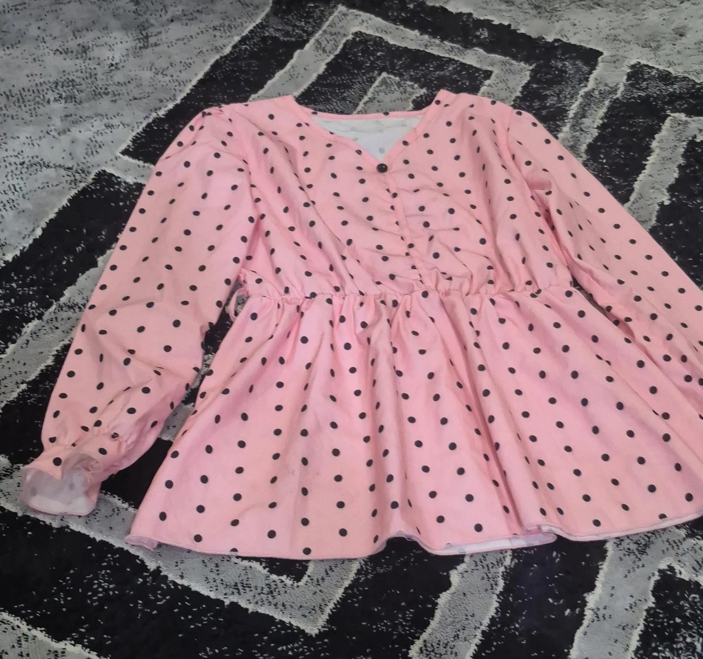 Pink Polka Dot Blouse