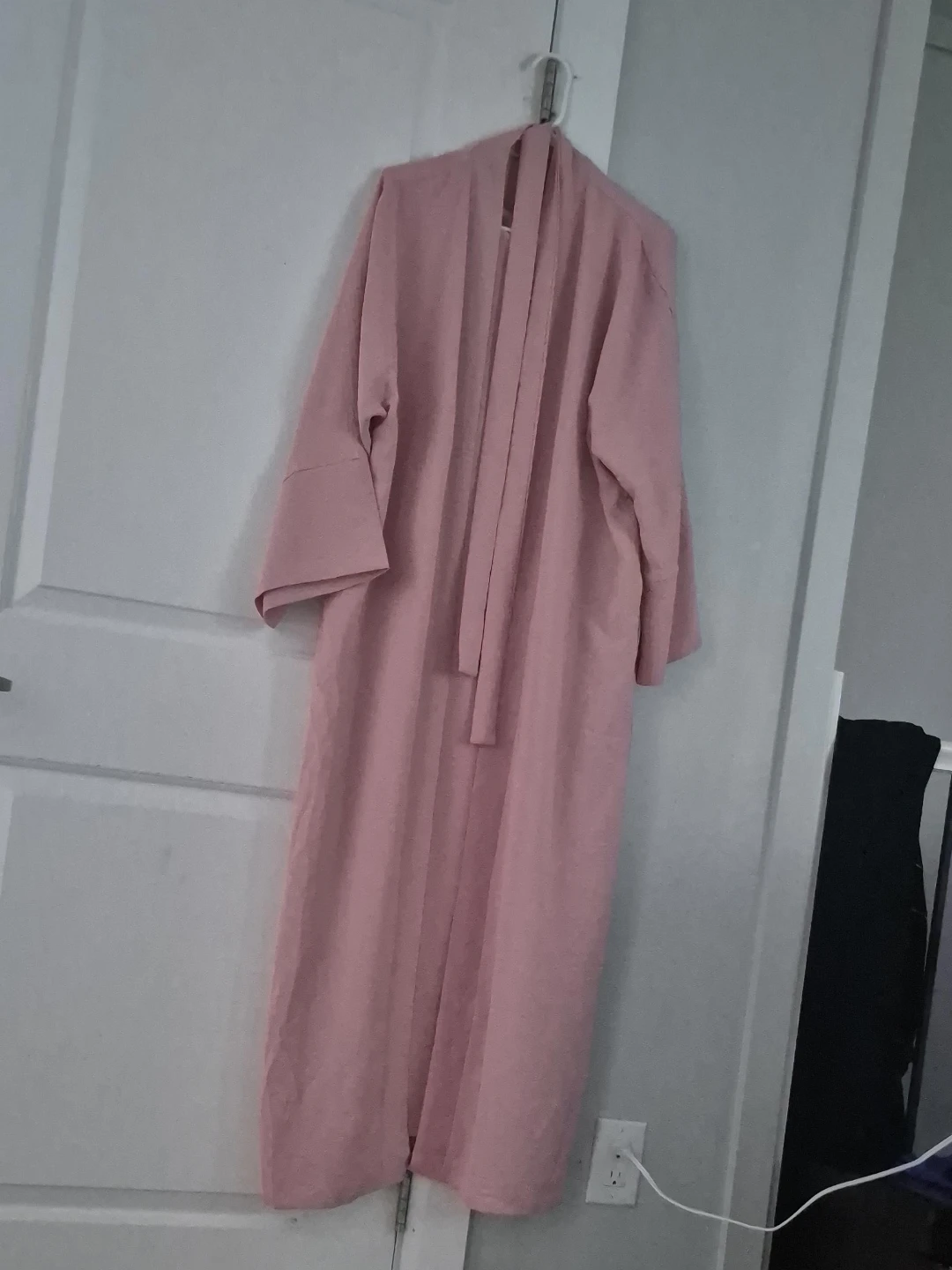 Pink Maxi Dress with Tie Neck